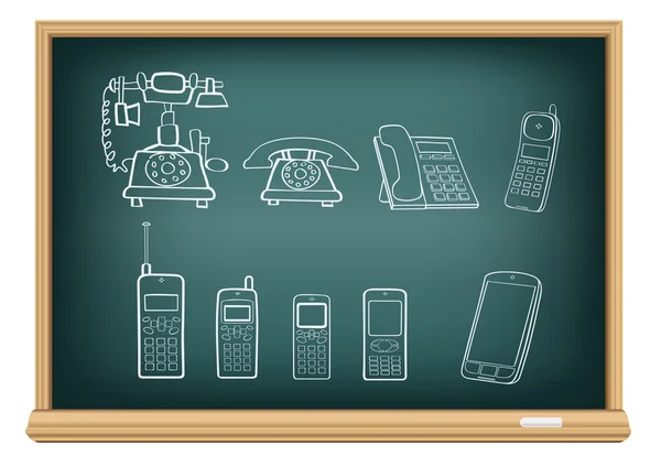 ボードの携帯電話の進化 — ストックベクタ