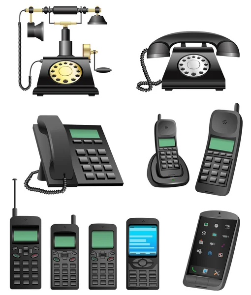 Evolución del teléfono — Vector de stock