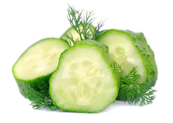 Lobben van een komkommer met venkel — Stockfoto