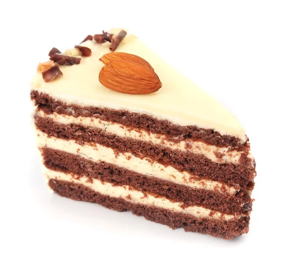 Mandlové čokoládový dort — Stock fotografie