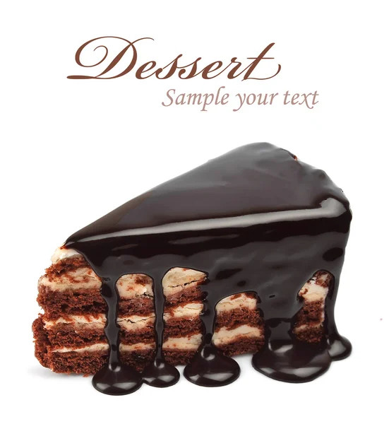 Čokoládový dort s polevou — Stock fotografie
