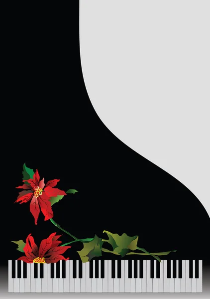 Piano avec fleurs — Image vectorielle