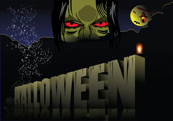 Halloween - Vakantie gevierd in de nacht van 31 oktober — Stockvector
