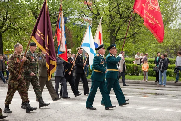 Desfile cerimonial dedicado ao sexagésimo aniversário da vitória — Fotografia de Stock