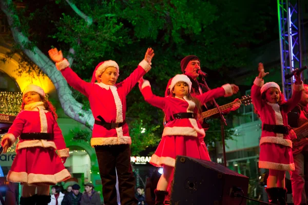 stock image Children sing Christmas songs on a Public Appearance