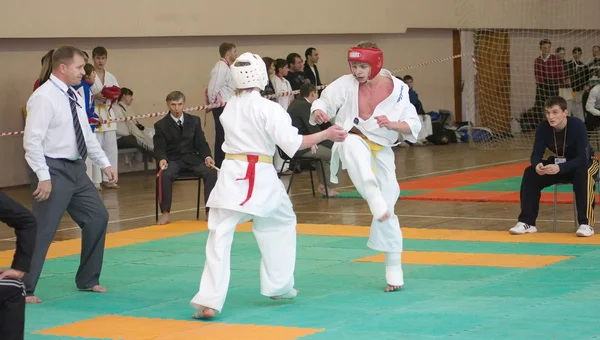 National competition among juniors by kyokushin karate — Stock Photo, Image
