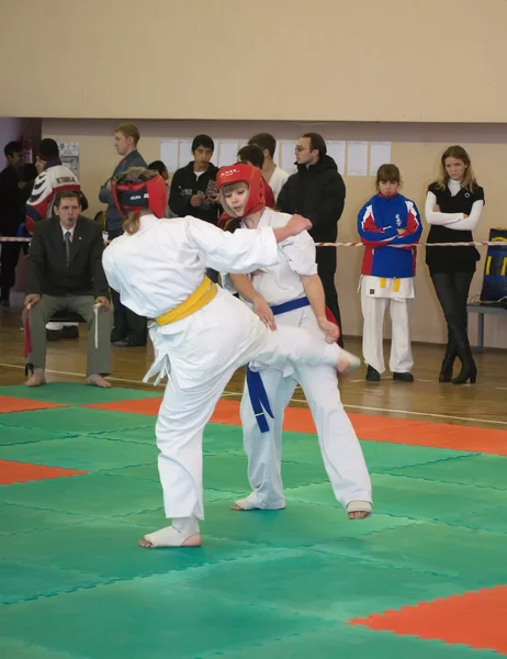 National championship among juniors by kyokushin karate — Stock Photo, Image