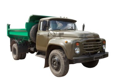 Vintage Soviet military truck. Isolated over white clipart