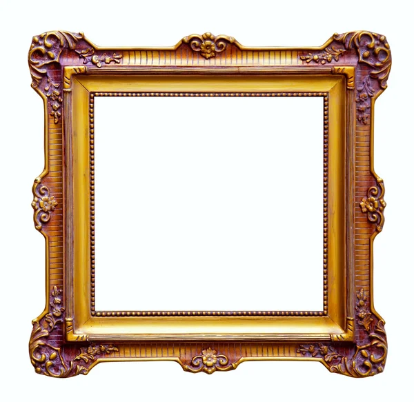 Luxusní zlacené rám. izolované na bílém — Stock fotografie
