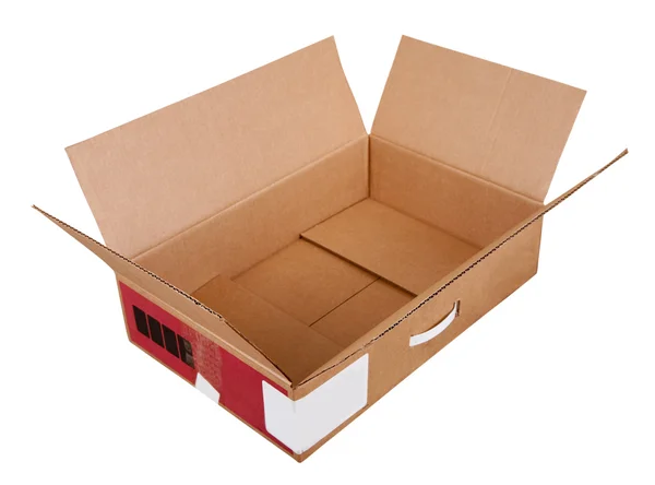 Kartonnen doos. geïsoleerd over Wit — Stockfoto