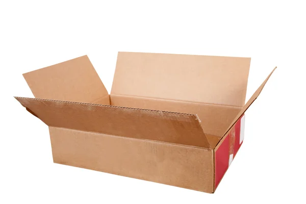 Cardboard box over white background — Stock Photo, Image