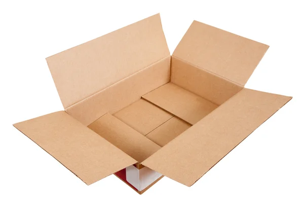 Cardboard box. Isolated over white — Stock Photo, Image