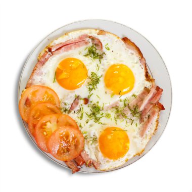 Fried eggs with bacon clipart