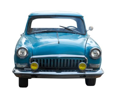 Vintage automobile. Isolated over white clipart