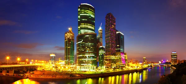 Moskva City på natten — Stockfoto