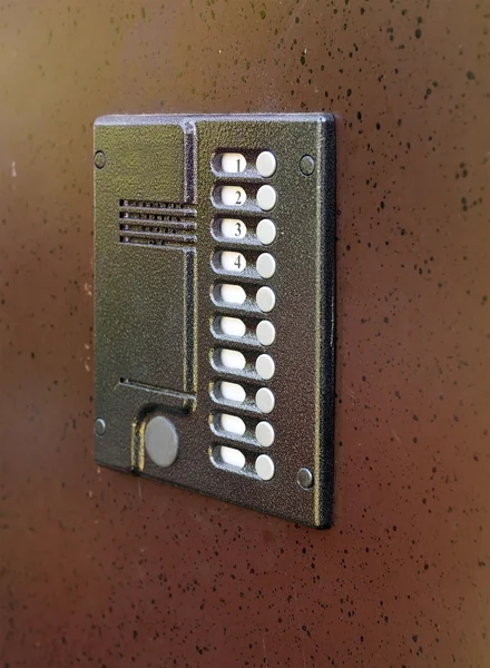 Drzwi z interkomem — Zdjęcie stockowe