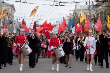 Citizens are participating in the march of International Workers clipart