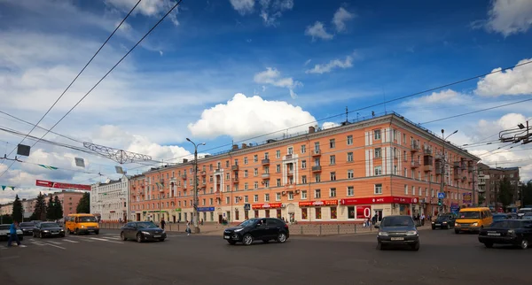 Вид на Остоженку - Ленинский проспект — стоковое фото