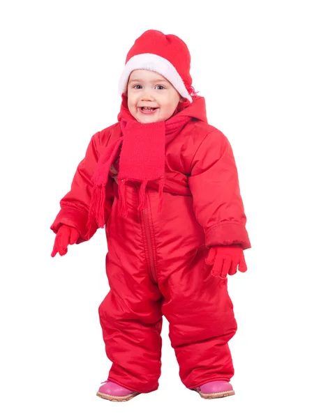 A kisgyermek boldog téli ruhák — Stock Fotó