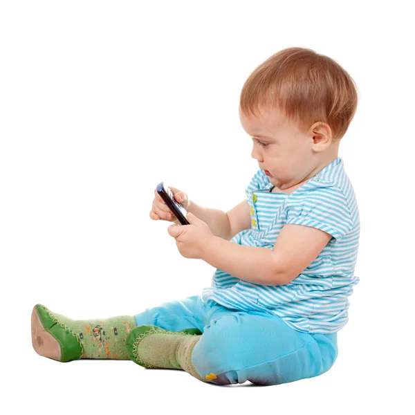 携帯電話を使用する幼児 — ストック写真