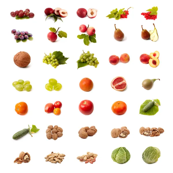 Izolované ovoce a zeleniny sada — Stock fotografie