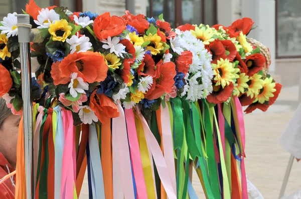 stock image Wreath as flowers and ribbons