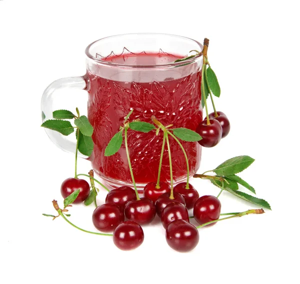 Cherry and juice — Stock Photo, Image