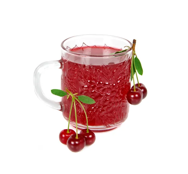 Cherry and juice — Stock Photo, Image