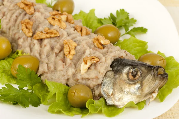 Chopped herring with nuts — Stock Photo, Image