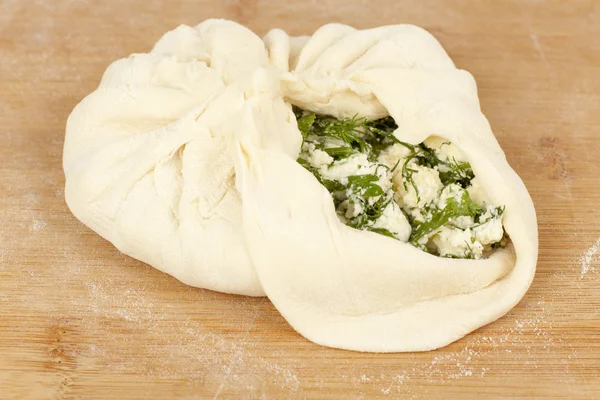 Tortilla dough stuffed with cheese — Stock Photo, Image