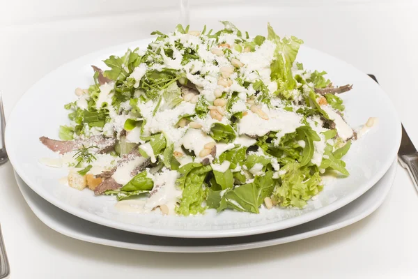 Salat mit Fleisch und Käse — Stockfoto