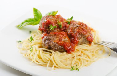 Spaghetti and meat balls clipart