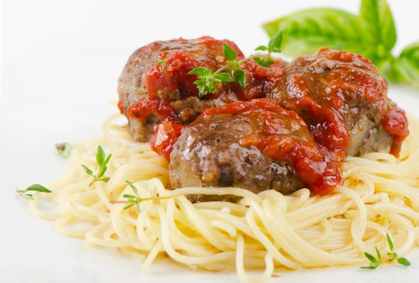 Spaghetti and meat balls — Stock Photo, Image
