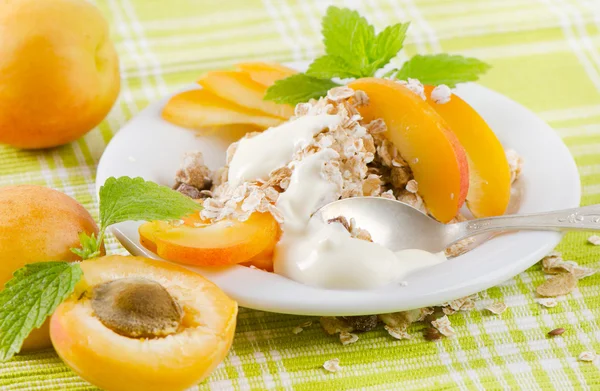 건강 한 아침 식사-muesli와 과일 — 스톡 사진