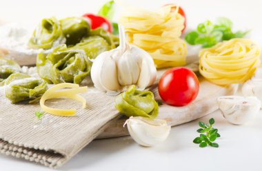 Italian healthy food - pasta and vegetables clipart