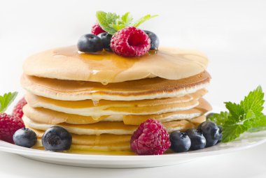 Pancakes with raspberries clipart