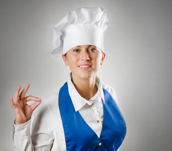 Jonge vrouw chef — Stockfoto