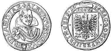 A quarter of Wallenstein thaler, 1496 clipart