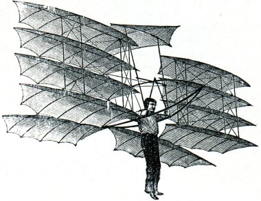 Aerial projectile of Chanutes with twelve wings clipart