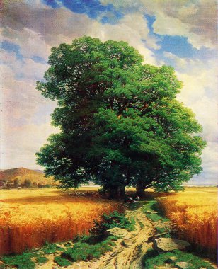 Alexandre Calame - Landscape with Oaks clipart