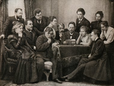 Anton Chekhov among artists - participants of the play 