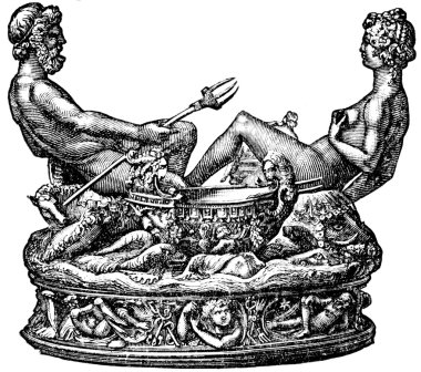 Benvenuto Cellini salt cellar, 1548, Vienna, Austria clipart