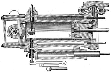 Benz Gas engine, upright clipart