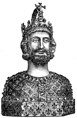 Bust of Charlemagne, the 13th century, cathedral in Aachen, Germ clipart