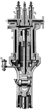 Diesel, longitudial section clipart