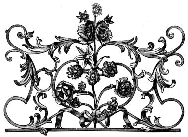 Door lattice, France, 18th century clipart