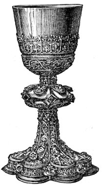 Gothic chalice for communion, 15th century, Germany clipart