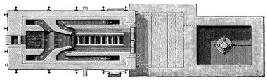 Hamburg crematorium furnace, the plan clipart