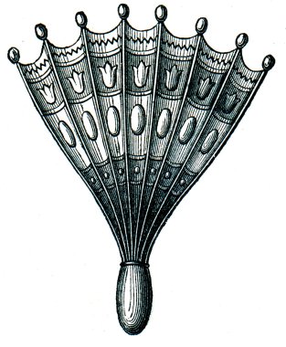 Italian folding fan 16 century clipart