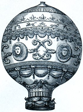 Montgolfier balloon, 1873 clipart